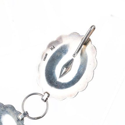 38.5" Robert Johnson Navajo sterling silver stamped link concho belt vintage