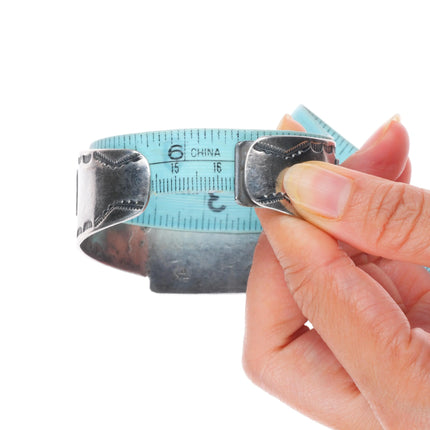 6.5" c1930 Navajo Fred Harvey Whirling Log Kachina Cuff Bracelet sterling silver