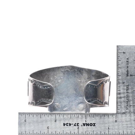 6.5" c1930 Navajo Fred Harvey Whirling Log Kachina Cuff Bracelet sterling silver