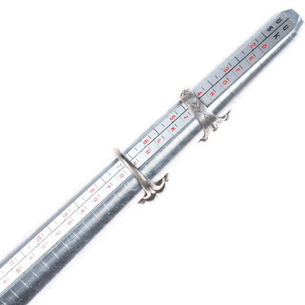 sz4-7 Vintage 40's-50's Zuni/Navajo sterling silver petit point/dishta rings lot