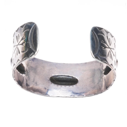 6.5" c1930 Navajo Fred Harvey Whirling log stamped sterling silver cuff bracelet