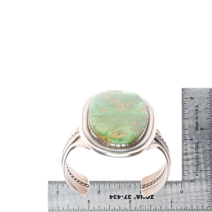 6.5" Walter Vandever Navajo sterling silver Carico Lake turquoise cuff bracelet