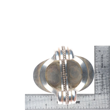 6.5" Walter Vandever Navajo sterling silver Carico Lake turquoise cuff bracelet