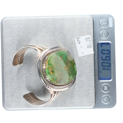 6.5" Walter Vandever Navajo sterling silver Carico Lake turquoise cuff bracelet