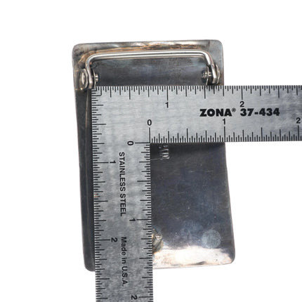 Vintage MB Navajo sterling silver belt buckle with turquoise