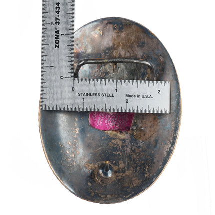 Big Vintage 1980's Crumrine Jeweler's Bronze Eagle silver-plated belt buckle