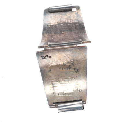 Steven Pooyouma Hopi Overlay sterling silver watch tips