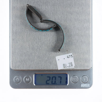 40's-50's Zuni sterling silver turquoise channel inlay ladies watch bracelet