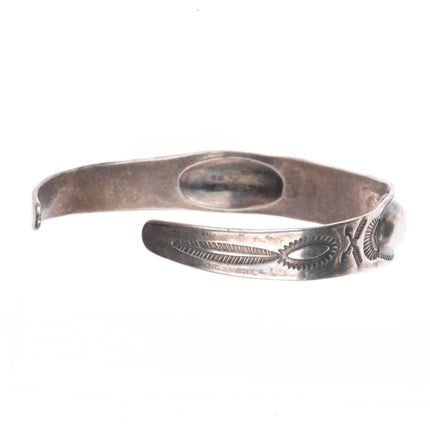 6.3" 1940's Navajo sterling silver Cerrillos turquoise cuff bracelet