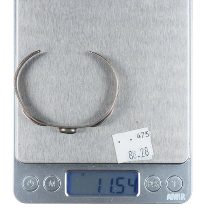 6.3" 1940's Navajo sterling silver Cerrillos turquoise cuff bracelet