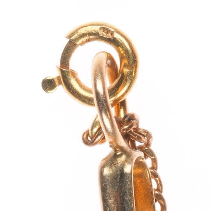 7.25" vintage solid 14k gold multi-stone carved Scarab link bracelet