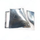 vintage Modernist sterling silver trompe l'oeil belt buckle