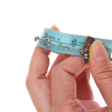 6.25" c1940 Navajo/Fred Harvey Cerillos turquoise sterling silver charm bracelet