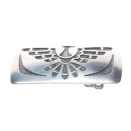 Bernard Dawahoya Hopi overlay eagle belt buckle sterling silver