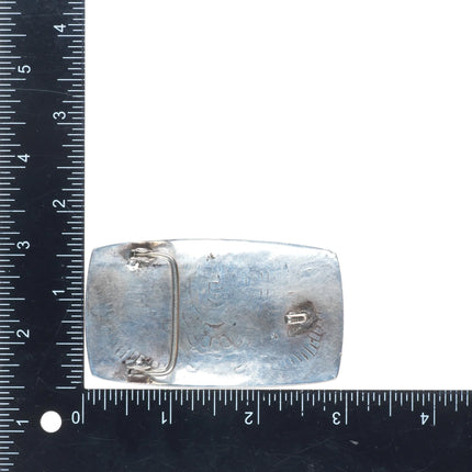 Bernard Dawahoya Hopi overlay eagle belt buckle sterling silver