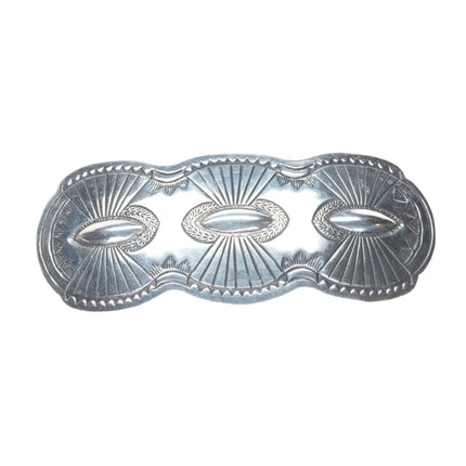 Vintage Navajo sterling silver hand stamped barrette/hair clip