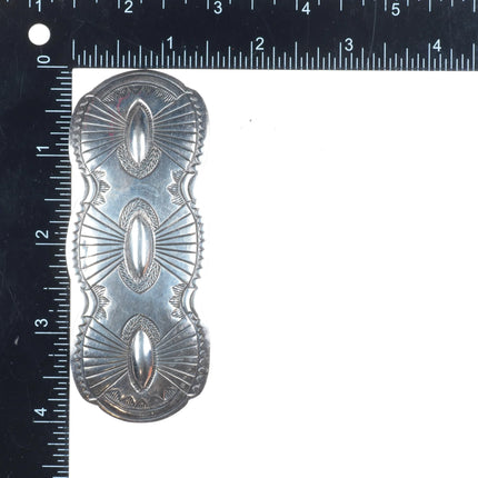 Vintage Navajo sterling silver hand stamped barrette/hair clip