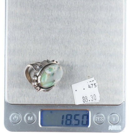sz9 Edison Smith Navajo sterling silver Chrysoprase ring