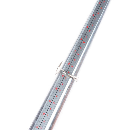 sz8.75 Navajo sterling silver rope bezel ring with nice turquoise