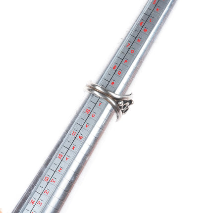 sz9  Vintage Aubrey Smith Navajo sterling silver turquoise cobblestone CZ ring