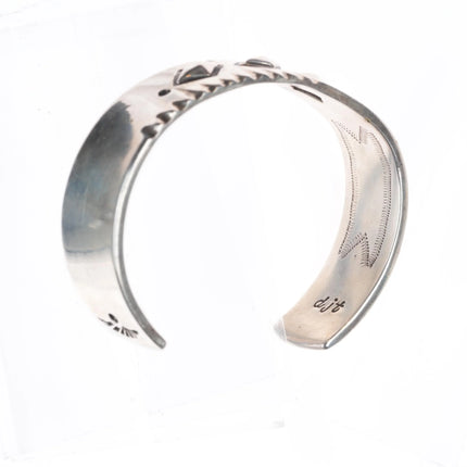 7.2" djt Southwestern hand stamped sterling silver cuff bracelet