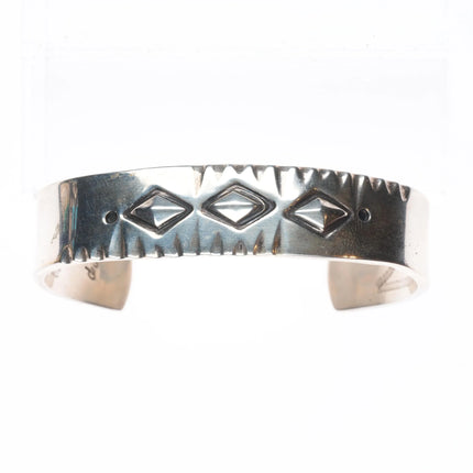 7.2" djt Southwestern hand stamped sterling silver cuff bracelet