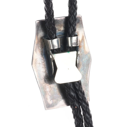 Vintage Tufa Cast sterling silver High grade turquoise Navajo or Hopi bolo tie