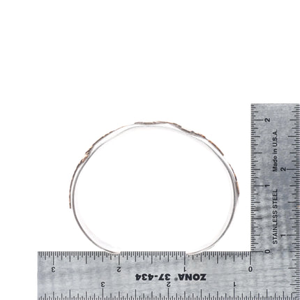 6.6" Russ Rockbridge Navajo storyteller cuff bracelet sterling silver/gold fill