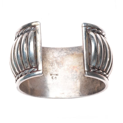 6.25" Elizabeth Guerro Navajo sterling silver fluted bars cuff bracelet