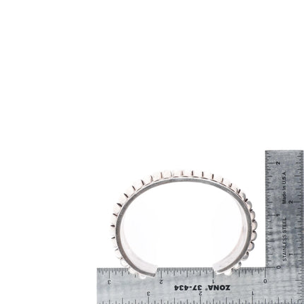 6.25" Elizabeth Guerro Navajo sterling silver fluted bars cuff bracelet