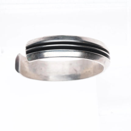 6.25" Johnny Mike Begay Navajo rails modernist sterling silver cuff bracelet