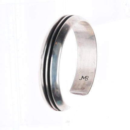 6.25" Johnny Mike Begay Navajo rails modernist sterling silver cuff bracelet