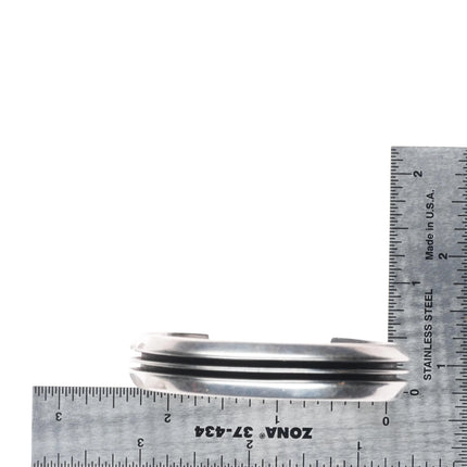 6.25" Johnny Mike Begay Navajo rails modernist sterling silver cuff bracelet