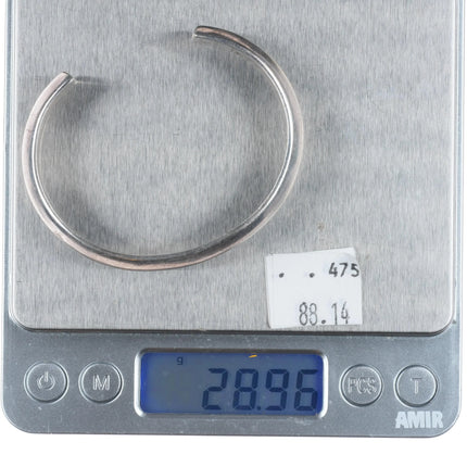 6.25" Johnny Mike Begay Navajo rails modernist sterling silver cuff bracelet