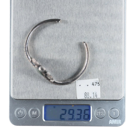 6.1" Vintage Navajo sterling silver Royston turquoise feather cuff bracelet