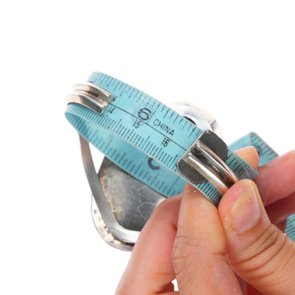 6.5" Vintage D Spencer Navajo sterling silver Kingman turquoise cuff bracelet