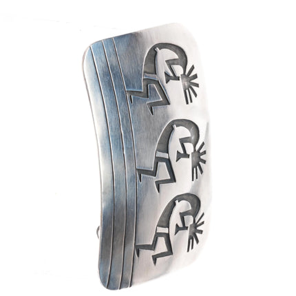 Vintage Navajo or Hopi sterling silver Kokopelli Overlay belt buckle