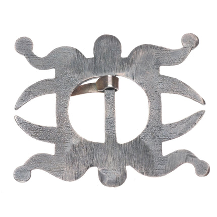 Heavy vintage Navajo tufa cast sterling silver early style belt buckle