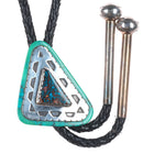 Andrew Redhorse Alvarez spiderweb Bisbee turquoise sterling silver bolo tie