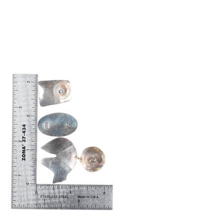 Vintage Southwestern sterling silver, spiny oyster, turquoise earrings lot