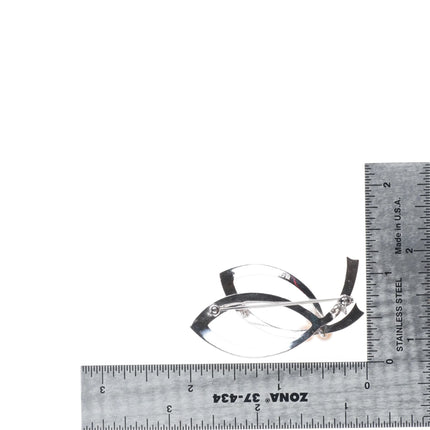 Mikimoto sterling silver modernist pearl pin/brooch