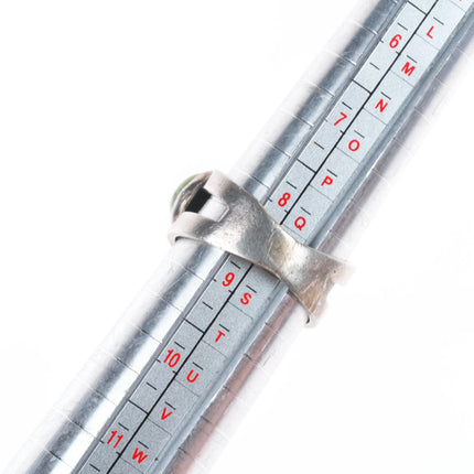 sz8.75 c1930 Navajo 3 stone turquoise row ring sterling silver