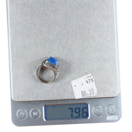 sz7 Jack Whittaker Navajo sterling silver denim lapis revival ring