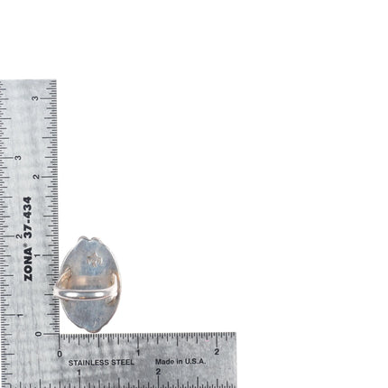 sz7.75 Vintage Navajo sterling silver green turquoise ring bird picto-hallmark