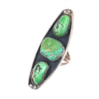 sz6 long Vintage Lime green turquoise/variscite Navajo sterling ring