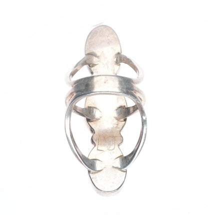 sz6.25 Long LJ Navajo sterling silver 3 stone high grade turquoise ring