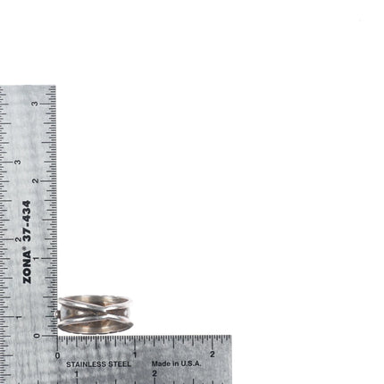 sz10.75 Navajo sterling silver 3 stone vintage turquoise row ring