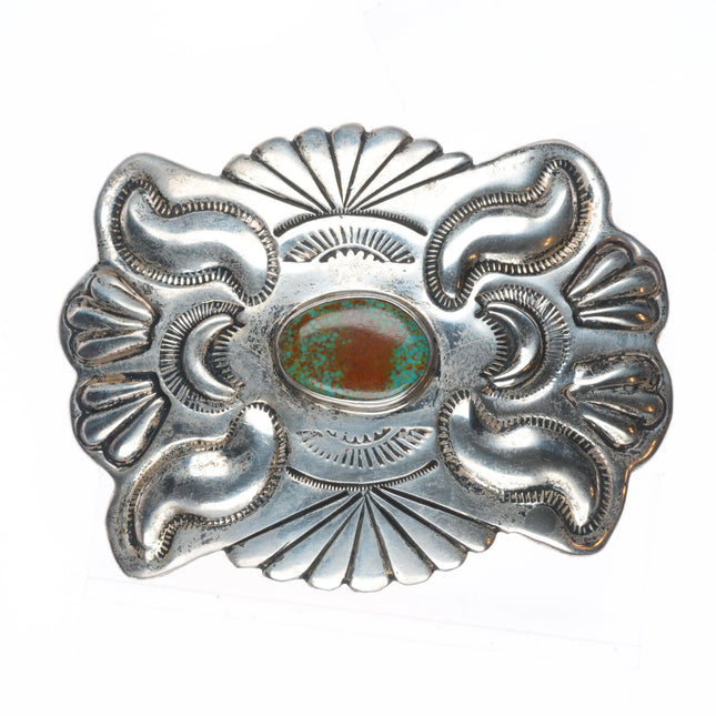 Marco Begaye Navajo sterling silver high grade waterweb kingman belt buckle