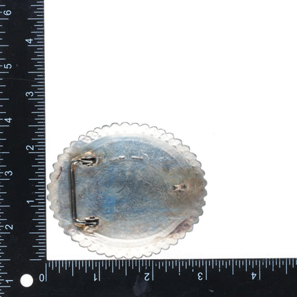 Harris Joe Navajo vintage sterling silver intricately stamped concho belt buckle