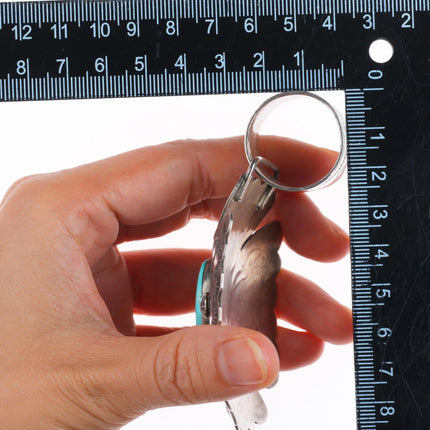 Huge Gary G Navajo for Rocki Gorman sterling silver cross pendant turquoise